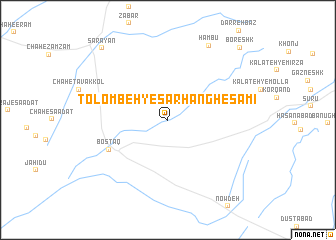 map of Tolombeh-ye Sarhang Ḩesāmī