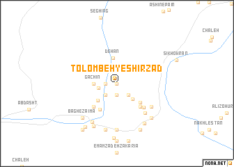 map of Tolombeh-ye Shīrzād