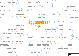 map of Tölösipuszta