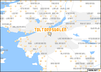 map of Toltorpsdalen