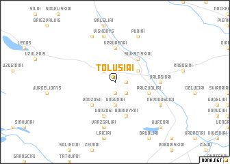 map of Tolušiai