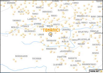 map of Tomanići