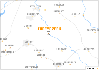 map of Toney Creek