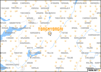 map of Tŏngmyŏng-ni