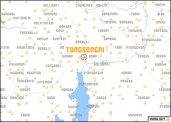 map of Tongsŏng-ni