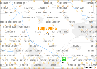 map of Tönisvorst