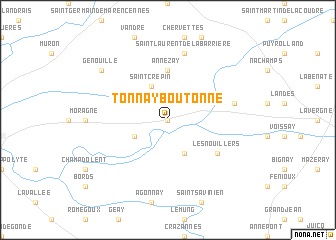 map of Tonnay-Boutonne