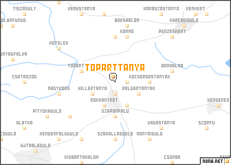 map of Tóparttanya