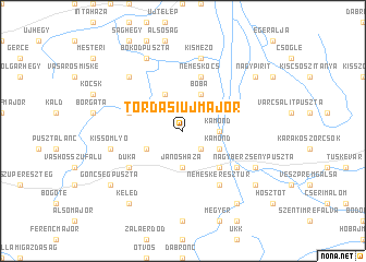map of Tordasiújmajor