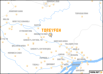 map of Ţoreyfeh