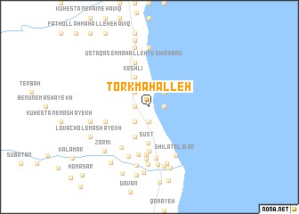 map of Tork Maḩalleh