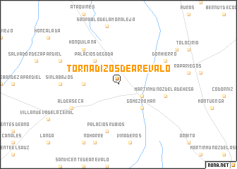 map of Tornadizos de Arévalo