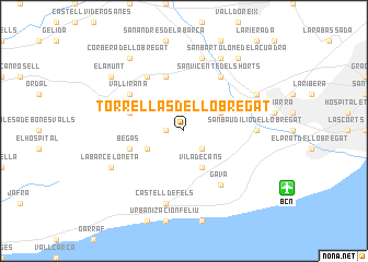 map of Torrellas de Llobregat