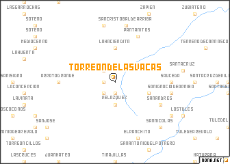 map of Torreón de las Vacas