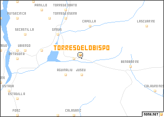 map of Torres del Obispo