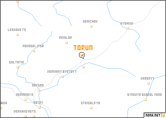 map of Torunʼ