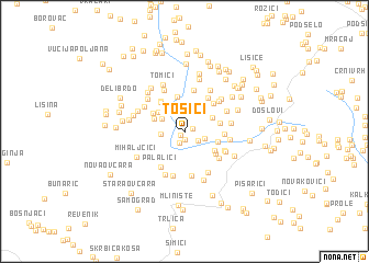 map of Tošići