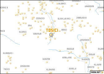 map of Tošići