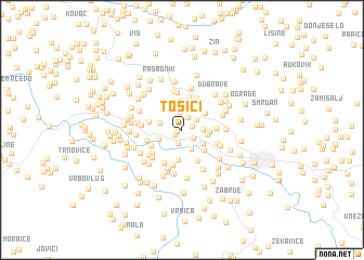 map of Tošići