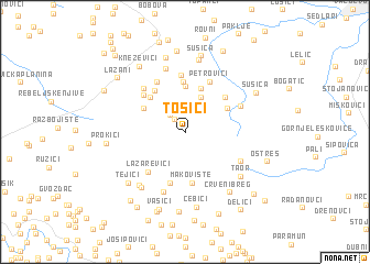 map of Tošići