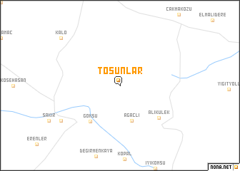 map of Tosunlar