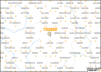 map of Touboř