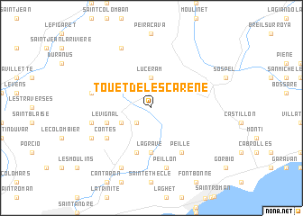 map of Touet-de-lʼEscarène