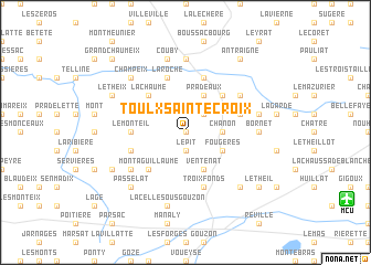 map of Toulx-Sainte-Croix