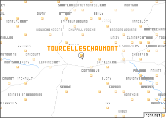 map of Tourcelles-Chaumont