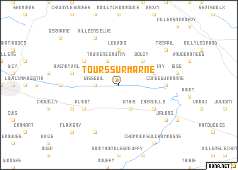 map of Tours-sur-Marne