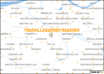 map of Tourville-sur-Pont-Audemer