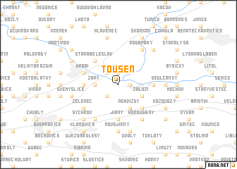 map of Toušeň