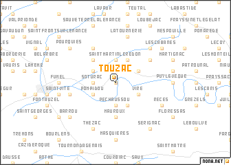 map of Touzac