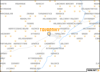 map of Tovarníky