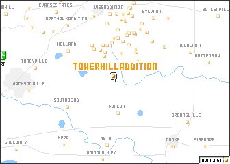 map of Tower Hill Addition