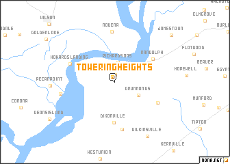 map of Towering Heights