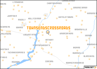 map of Townsends Cross Roads