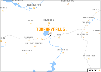 map of Toxaway Falls