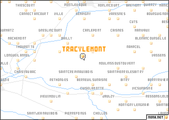 map of Tracy-le-Mont