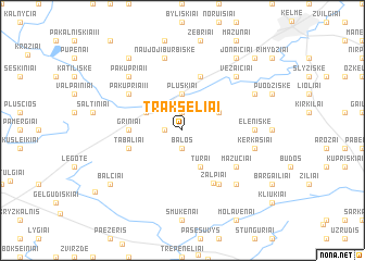 map of Trakšeliai