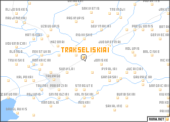 map of Trakšeliškiai