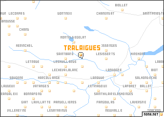 map of Tralaigues