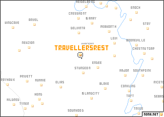 map of Travellers Rest