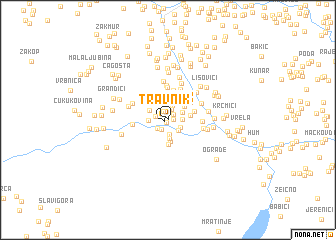 map of Travnik