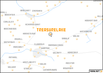 map of Treasure Lake