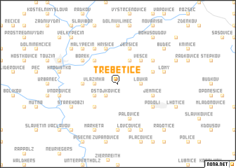 map of Třebětice