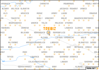 map of Třebíz