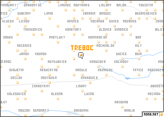 map of Třeboc