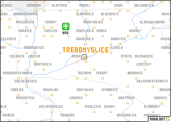 map of Třebomyslice