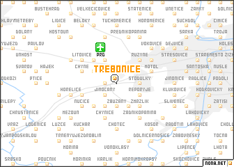 map of Třebonice